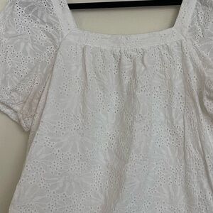LOFT White Eyelet Blouse